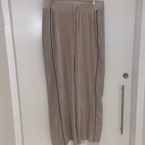 Urban outfitters velour sweatpants - blush pink with blue stripe. Size L